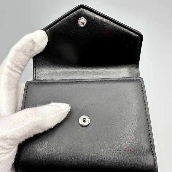 Michael Kors Jet Set Charm Black Leather and Leopard Print Calf Hair Wallet NEW - Picture 8 of 15